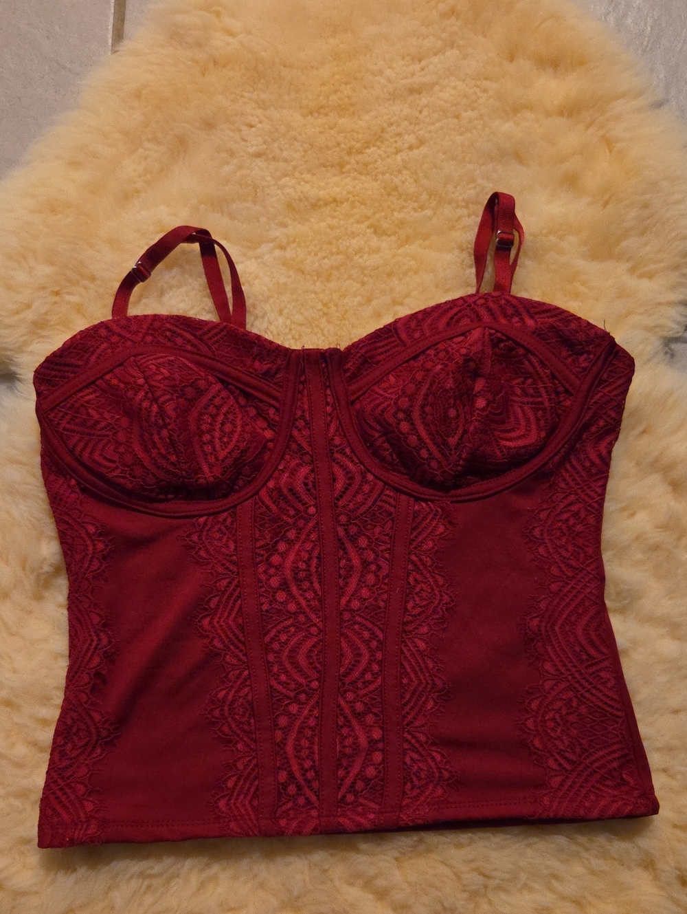 Madden Girl Burgundy Lace Bustier